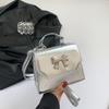 Bolsa Transversal de Ombro Único Cor Sólida Estilo Ins Nova Verão 2026, Mochila Estilosa e Delicada, Bolsa de Mão Fashion com Laço