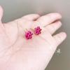 Nuevos Pendientes de Flores Moda Combinable Pendientes de Rubí Pendientes Clásicos de Nicho para Mujer Diseño con Sentido Copo de Nieve Corindón Rojo