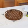 Cesta de Frutas de Mimbre Sintético Tejida a Mano Cesta de Almacenamiento de Snacks para Supermercado Caja para Frutas y Verduras Cesta de Pan Bandeja Rectangular