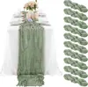 Camino de Mesa Arrugado Amazon Gasa Bali Semitransparente Mantel Retorcido Fiesta Navideña Estilo Bohemio Mantel de Boda
