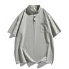 Playera de Manga Corta con Cuello Henley para Hombre Verano 2025 Nueva Moda Marca Holgada Fresca Transpirable Media Manga Botón Talla Grande Top