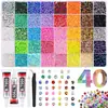 Caja de Color Ab de Amazon Más Vendida con 40 Compartimentos, Resina de Gelatina de Fondo Plano de 3 mm, Pedrería Rhinestones, Set de Caja de Color Ab, Accesorios para Uñas DIY al por Mayor