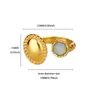 Anillo Geométrico de Cuerpo Ancho Estilo Coreano Retro Ojo de Gato para Mujer Piedra Rosa Anillo Abierto Moda para Dedo Índice de Mujer