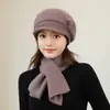 Gorro tejido de punto cálido de nuevo estilo para mujeres de mediana edad y ancianas, otoño e invierno, gorra de pico de pato para mamá, gorro a prueba de frío con forro polar para abuela