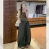 Calça larga estilo retrô americano com três listras para mulheres 2026, calça de trabalho de outono, design solto e simples, calça casual