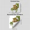 BRUP Adesivo Eletrostático para Janela de Vidro Animais de Estimação e Filhotes Leopardo Quente Selva em Aquarela Reutilizável HS-UV5161Q