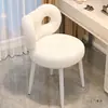 Banqueta de Maquiagem Quarto de Meninas Cadeira de Penteadeira Estilo Creme Quarto de Estudante Cadeira de Maquiagem Luxo Leve Simples Banqueta de Manicure Beauty