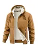E-commerce TransfronteiriçoAmazon Transfronteiriço Outono/Inverno 2025 Jaqueta Cardigan de Lã de Cordeiro Masculina Casual Quente à Prova de Vento
