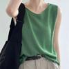 Verano Nuevo Casual Holgado Adelgazante Sin Mangas Ropa Exterior Color Sólido Corto Versátil Chaleco Suéter Top de Mujer