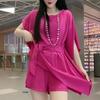 Conjunto de Moda de Verano para Mujer Estilo Sudeste Asiático, Elegante Conjunto de Dos Piezas con Top Cruzado y Shorts que Ceñen la Cintura para Mujer