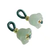 Atacado e Jade Dourado de Xinjiang Sino de Vento Flor Pequena Pulseira Pingente Flor de Lírio do Vale de Jade Acessórios de Argola de Puxar DIY
