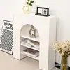 Estilo Crema Chimenea de Entrada Francesa Gabinete Decorativo Nórdico Blanco y Negro B&B Estante de Almacenamiento para Fotografía Vitrina Simple