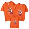 Ropa Familiar de Algodón con Cabeza de Ciervo Estilo Verano Navideño Transfronterizo Algodón Puro Ropa de Bebé Camiseta de Manga Corta y Cuello Redondo para Niños Venta al por Mayor