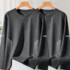 Camiseta de manga larga para hombre, capa interior de otoño para hombre, camiseta base elástica de corte holgado, camiseta estampada estilo coreano ins para hombre