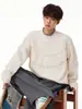 Suéter Han Lu retro estilo japonés de bloques de color para hombre, con un diseño de punto trenzado suave, texturizado y tridimensional, perfecto para otoño e invierno