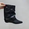 Botines Retro de Ante Color Caqui Diseño Nicho Francés Otoño 2026 Nuevas Llegadas Botas de Montar Arrugadas para Mujer