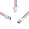 LN-026 Conector macho Tipo-C moldeado por inyección blanco 2P cables rojo y negro enchufe de carga para batería de litio electrodoméstico pequeño