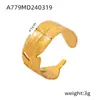 Anillo de 18K para Mujer Diseño de Nicho Ins Anillo de Unión Geométrica Anillo de Acero de Titanio Anillo de Línea de Hoja Hueca Joyería