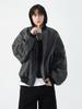 Design estilo americano retro terno de beisebol masculino outono e inverno solto casual curto com capuz puleather texturizado jaqueta casaco