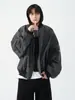 Design original estilo americano terno de beisebol retrô masculino outono e inverno solto casual curto com capuz puleather jaqueta texturizada casaco
