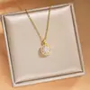 Conjunto de Moda Transfronterizo Incrustado con Circonita Collar y Pendientes Conjunto de Dos Piezas Trébol de Cuatro Hojas Completamente Diamantado Versátil Joyería de Lujo Ligero