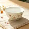 Tigela de cerâmica para arroz de 5 polegadas para casa, tigela criativa de pedra de chuva, tigela de salada, com aparência elegante, quente, para comer, popular no Instagram