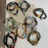 Pulsera de Cerámica con Cuentas de Nuevo Estilo Chino Pulsera de Estilo Étnico Exótico Pulsera Retro Elástica de Cuerda Marea Nacional Estilo Antiguo Estilo Frío