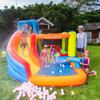 Castillo inflable doméstico con rociador de agua Tobogán pequeño doméstico Trampolín inflable doméstico para niños Tobogán con rociador de agua para niños