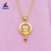 Colgante de conejo de zanahoria con gota de pegamento bañado en oro y latón, chapado en oro de imitación galvanizado, primera joyería de la feria de suministro para mujer.