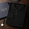 Suéter masculino de cashmere, adequado para outono e inverno, estilo business casual, alta elasticidade, tamanho grande, camisa de manga longa, gola polo, camisa de malha