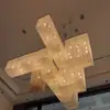 Lámpara de araña para villa transfronteriza, iluminación LED para sala de estar, lámparas de araña minimalistas modernas para comedor, combinación de lámparas de araña de cristal de lujo ligero