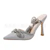Juyuan Produtos em Estoque Estilos o Ano Todo Europeus e Americanos Saltos Altos Moda Transfronteiriços Tamanho Plus Sapatos Femininos Sexys Saltos Altos Femininos com Strass
