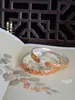 Pulsera Exquisita de Regalo para Mujer Fushi Plata Pura 999 Lujosa 8N Oro Antiguo Esmalte Patrón de Hierba Tang Doble Extremo