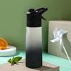 Vaso de Agua de Plástico con Spray, Gran Capacidad, Vaso Portátil para Exteriores, Popote Escarchado Degradado, Vaso de Plástico con Spray para Hidratación