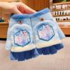 Little Pony Luvas quentes infantis para meninas Inverno Novo conjunto de cinco dedos para meninas Estudante forrado de lã Espessado Anticongelante Mão
