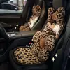 Cojín de Asiento de Coche de Dibujos Animados, Engrosado para Calidez Invernal, Funda de Asiento de Coche de Lujo con Estampado de Leopardo para Ventas Transfronterizas