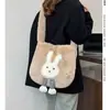 Lindo Felpa Nuevo Dibujos Animados Otoño Bolso Tote Grande de Hombro Estudiante Cruzado Versátil Ins Estilo Coreano Tendencia Ins