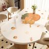 Mantel Individual Ovalado Lavable Impermeable y a Prueba de Aceite Lujo Ligero Alto Nivel Plegable Mesa Redonda Mesa de Centro Mantel Protector