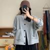 Novos Tops Curtos de Malha Cardigan Tops Uniforme de Baseball Moda para Pessoas Baixas Primavera e Outono 2024