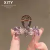 Presilha de tubarão em cristal rosa claro, tamanho pequeno, versátil e doce, adequada para penteados semipresos na parte de trás da cabeça, acessório de cabelo para o dia a dia