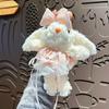 Criativo Desenho Animado Pelúcia Vestido de Princesa Chaveiro Coelho de Orelhas Compridas Feminino Fofo Coelho Menina Coração Pingente de Bolsa Pequeno Presente