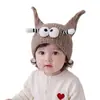 Bonitos y originales sombreros de estilo coreano para niños, cálidos gorros de punto para otoño e invierno, gorros de lana a prueba de viento y protectores de orejas para niños y niñas.