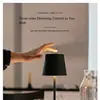 Lámpara de mesa inalámbrica minimalista nórdica para mesas de comedor de restaurante y hotel, iluminación ambiental, lámpara de noche recargable LED táctil regulable para dormitorio