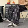 Pantalones de hombre de moda con estampados por toda la prenda, estilo high-street, geniales y elegantes, inspirados en Instagram, forrados de felpa, pantalones largos casuales, pantalones holgados de pierna ancha, marca de moda para hombre