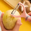 Gadgets de Cocina Cuchillo Pelador de Acero Inoxidable Artefacto Pelador de Patatas Cuchillo Raspador Melón y Fruta Cuchillo Pelador Multifuncional Melón y Rallador
