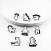 Broche de Gato Yoga, Insignia Metálica Linda de Dibujos Animados, Accesorios Creativos Personalizados para Ropa, Decoraciones Unisex