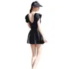 Traje de baño de una pieza Barbie, Sencillo y a la moda, No necesita usar ropa interior, Calzoncillos tipo bóxer, Vestido sexy de una pieza anti-exposición, Natación elegante