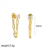 Pendientes de Aro de Metal con Cadena y Borla Adornos para Orejas Lujo Ligero Sentido de Alta Gama Pendientes de Presión Stud Earrings Pendientes Resistentes al Desgaste Color Oro 18k
