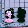 Dibujo animado brillante linda niña blanca nieves sirena princesa de hielo pasador cuerda para el pelo pegatina para refrigerador accesorios de resina parche