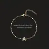 Pulsera de Acero Inoxidable con Letras Inglesas Estilo Retro Simple Transfronteriza para Mujer, Cobre Incrustado con Diamantes, Pulsera de Letras con Goteo de Aceite al por Mayor